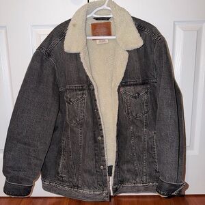 Levi's Brown Leather Patch Sherpa Jacket
